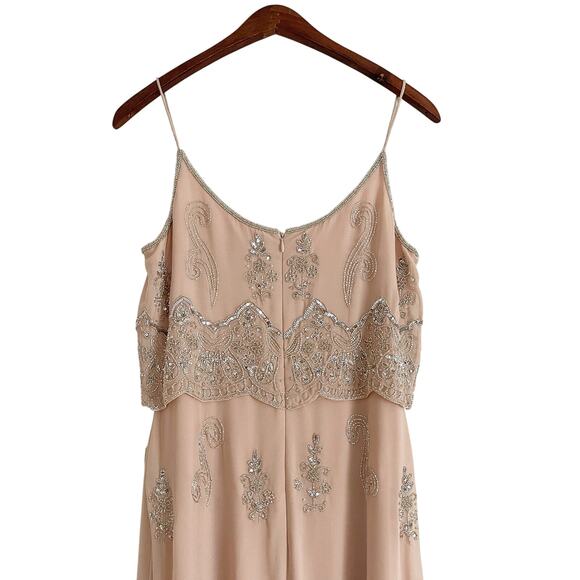 ADRIANNA PAPELL English Rose Long Beaded Bridesmaid Dress 6 - Picture 7 of 11